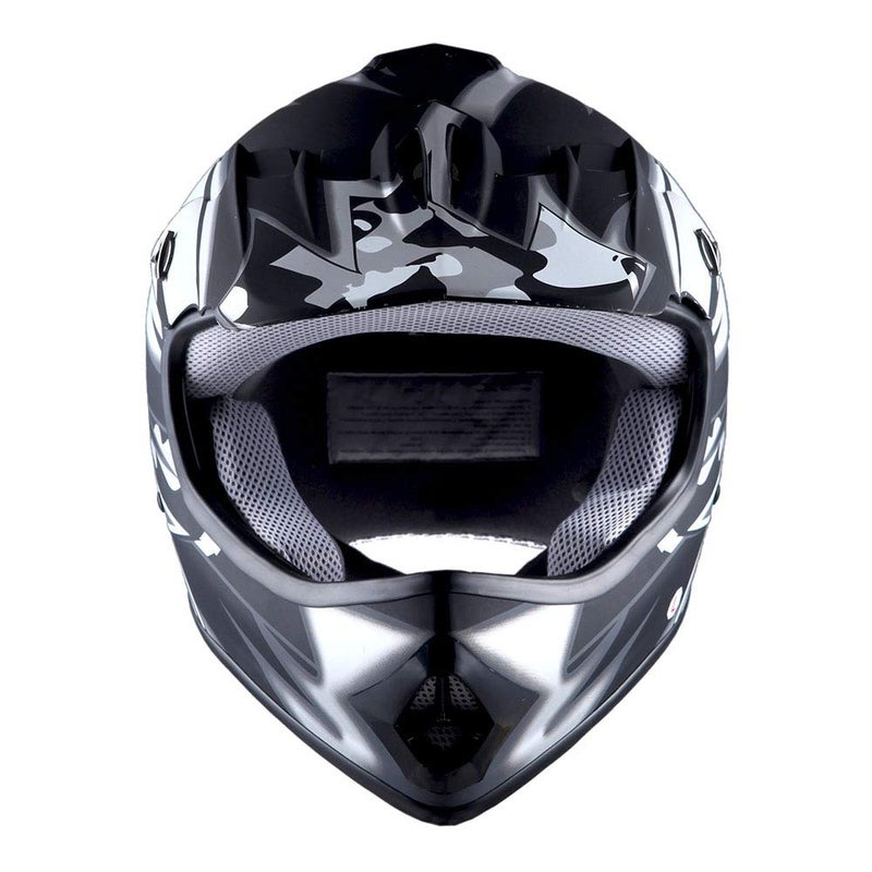 WOW Youth Kids Motocross BMX MX ATV Dirt Bike Helmet Star Matt Black - Image 5